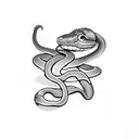 snake biting another snakes head tattoo design idea