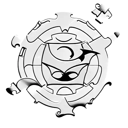 Batman symbol inside of puzzle piece tattoo design idea