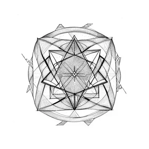 A minimalist tattoo of three interconnected triangles, symbolizing the strength, love, and unity within your family. tattoo design idea