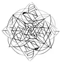 A minimalist tattoo of three interconnected triangles, symbolizing the strength, love, and unity within your family. tattoo design idea