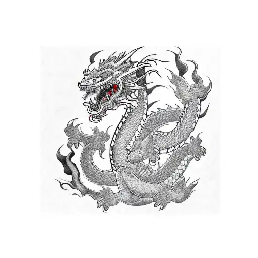 an angry dragon tattoo design idea