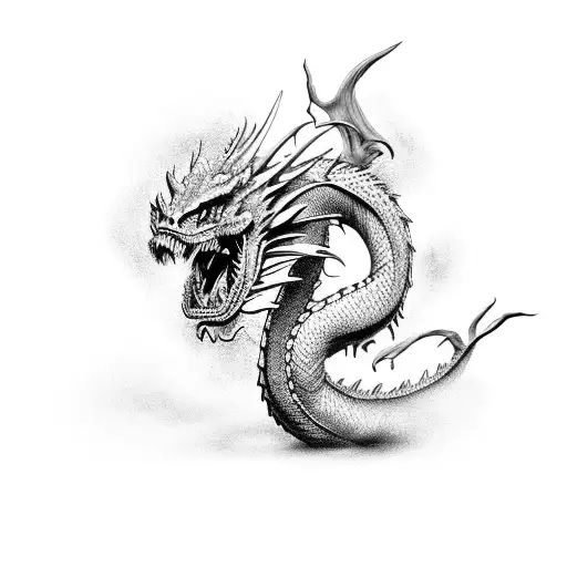 angry dragon tattoo design idea