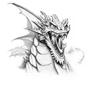 angry dragon tattoo design idea