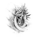 angry dragon tattoo design idea