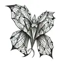 dead bat wings tattoo design idea