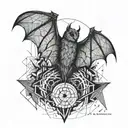 dead bat wings tattoo design idea