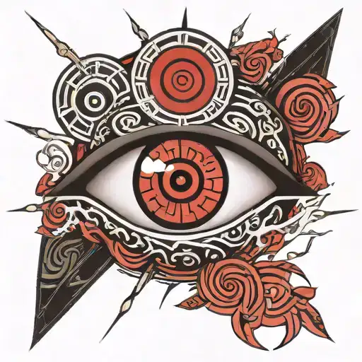 rinnegan eye and sharingan eye tattoo design idea