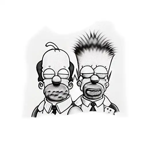 Homer y bart de los simpsons tattoo design idea