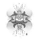 Design a black-grey forearm band tattoo incorporating the Hanaya mask, Japanese clouds, spider lily flowers, Japanese ocean waves, and sakura flowers with intricate shading and details. tattoo design idea