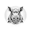 Rhino with owl on shoulder tattoo design idea