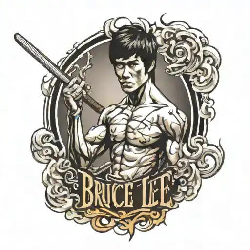 Bruce lee quote "be water tattoo design idea