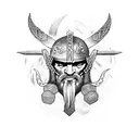 viking rune for strength with fenryr tattoo design idea