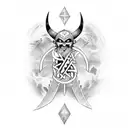 viking rune for strength with fenryr tattoo design idea