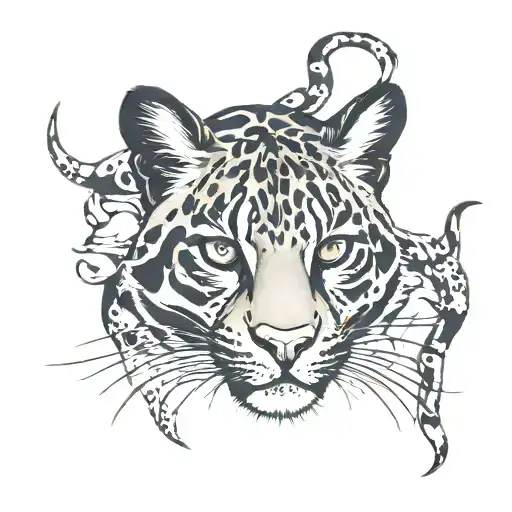 clouded leopard mountain creek tattoo design idea