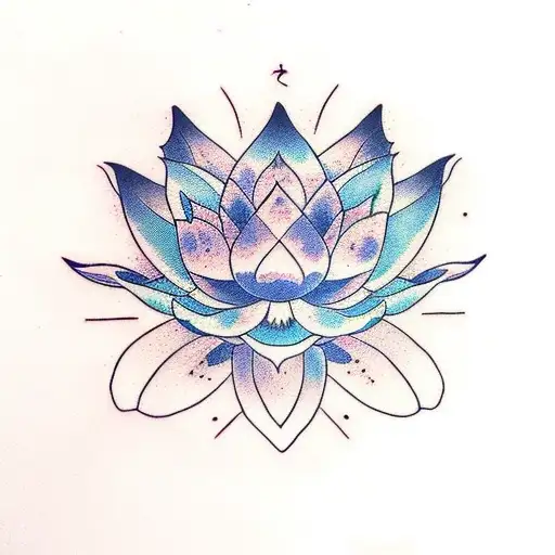 lotus on fire tattoo design idea