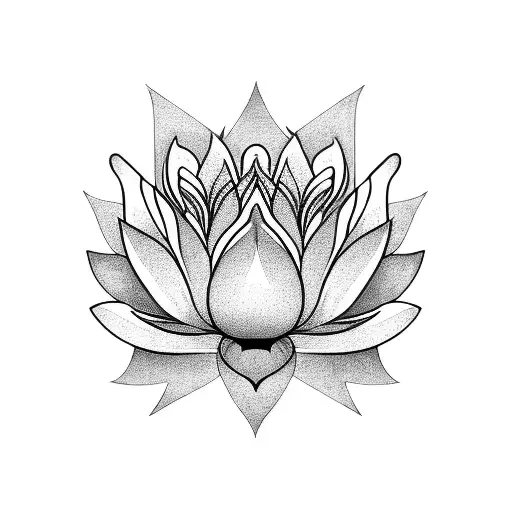 lotus on fire tattoo design idea