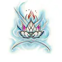 Lotus fire tattoo design idea