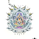 Lotus fire tattoo design idea
