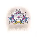 Lotus fire tattoo design idea