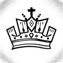 crown with key tattoo design idea