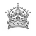 crown with key tattoo design idea