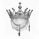 crown with key tattoo design idea