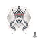 crown with key tattoo design idea