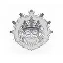 crown with key tattoo design idea