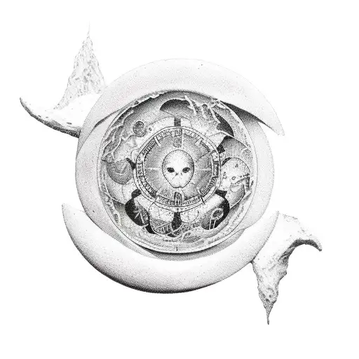 zodiac cancer moon water  tattoo design idea