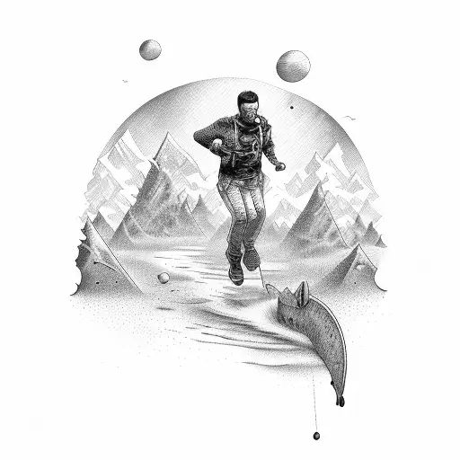 "sometimes you're just running forward and youre missing all the action" tattoo design idea