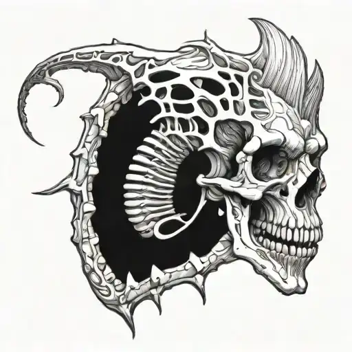 Dinosaur skeleton womb tattoo design tattoo design idea